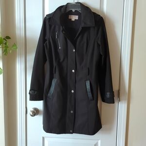 Michael Kors rainproof black hooded coat. Size small. EUC